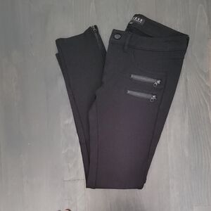 Guess Women Rebel Ponte Moto Skinny Jet Black Pants